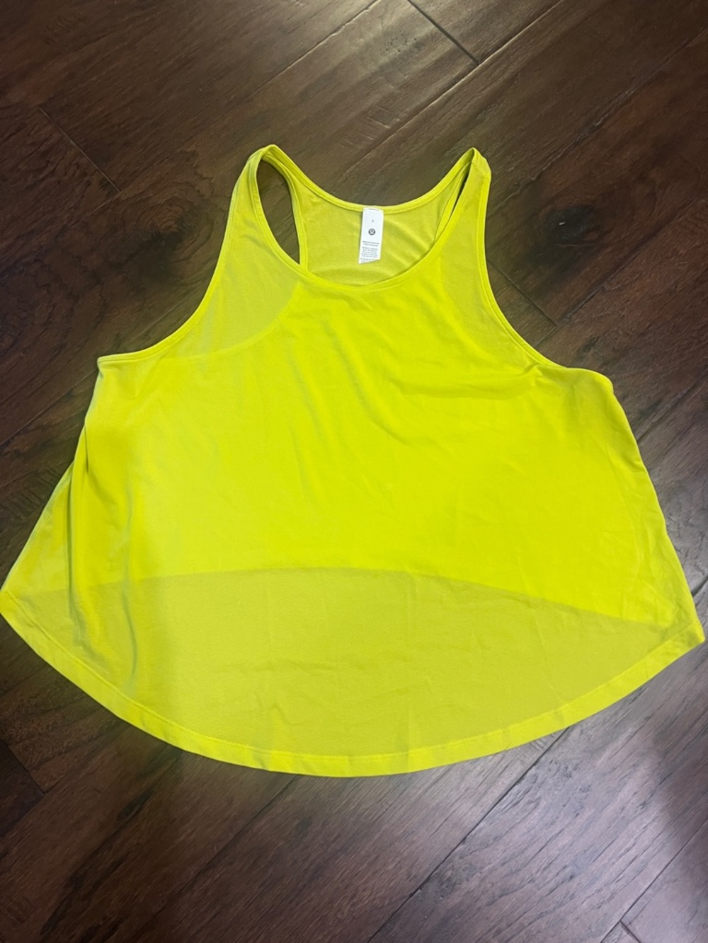 lululemon athletica Neon Yellow Hi Lo Racerback Tank 8 EUC